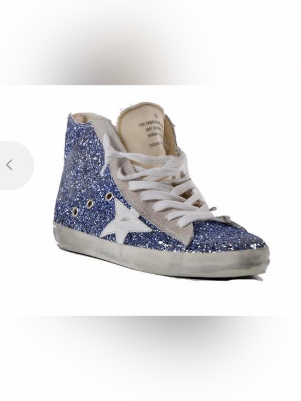 Golden Goose Blue Glitter Francy High Top Sneakers Size 38